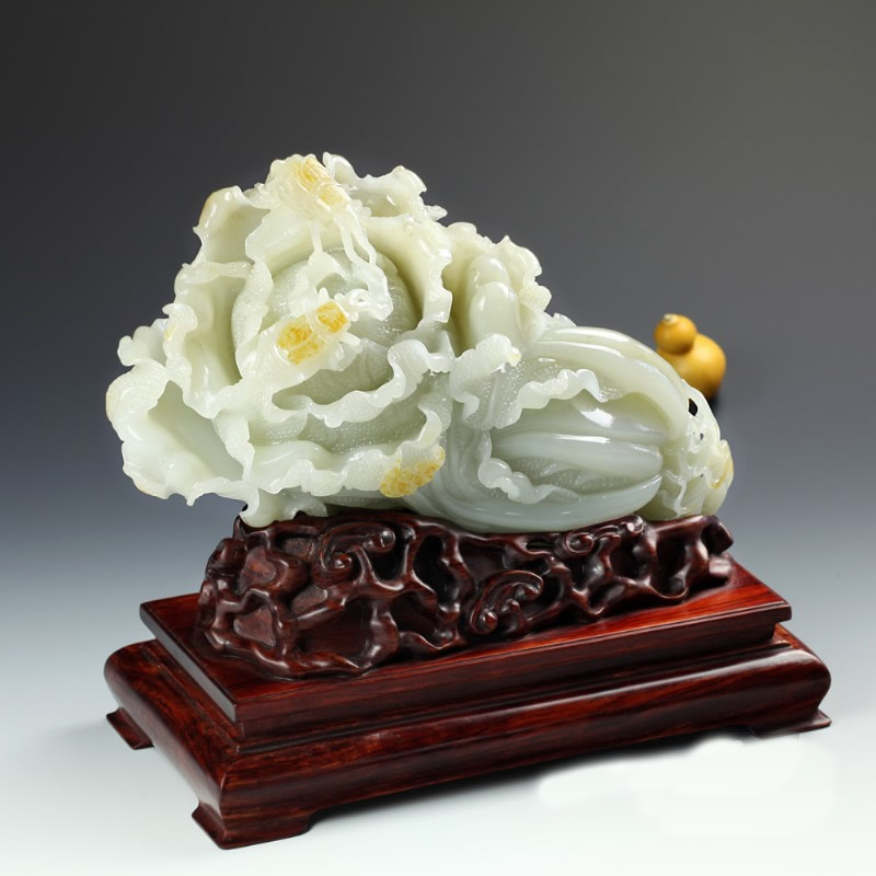 白玉子料摆件-佰财