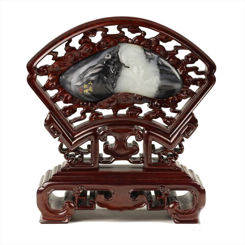 墨玉子料摆件-山居秋暝