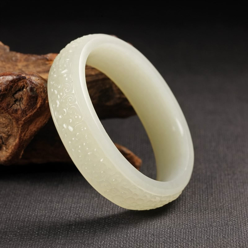 白玉子料-云纹贵妃镯