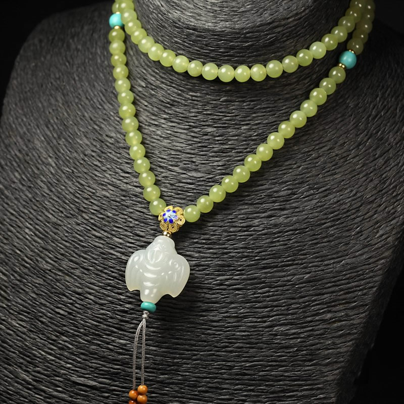 白玉子料、黄玉-福临项链